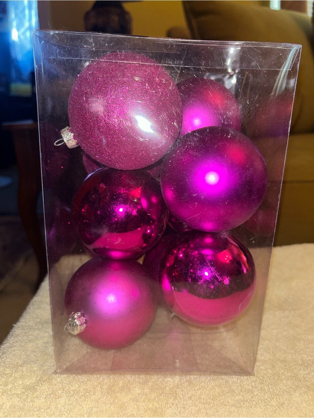 Holiday Ornament Set - Magenta Christmas Balls